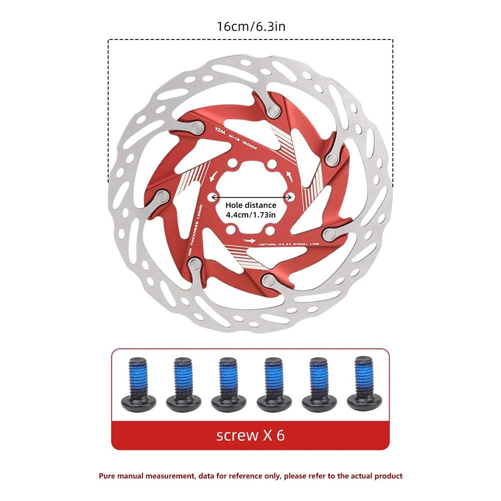 160mm Bicycle Brake Rotor with 6 Bolts Bike Disc Brake Rotor Aluminum Alloy Road Bicycle Center Lock Disc Cycling Discs Parts