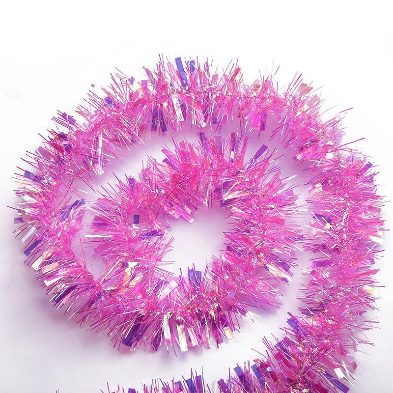 1pc Christmas Party Supplies Ornament Home Decor Tinsel Garland Wire DIY Rainbow Color Wedding Hanging Xmas Tree Decor Crafts