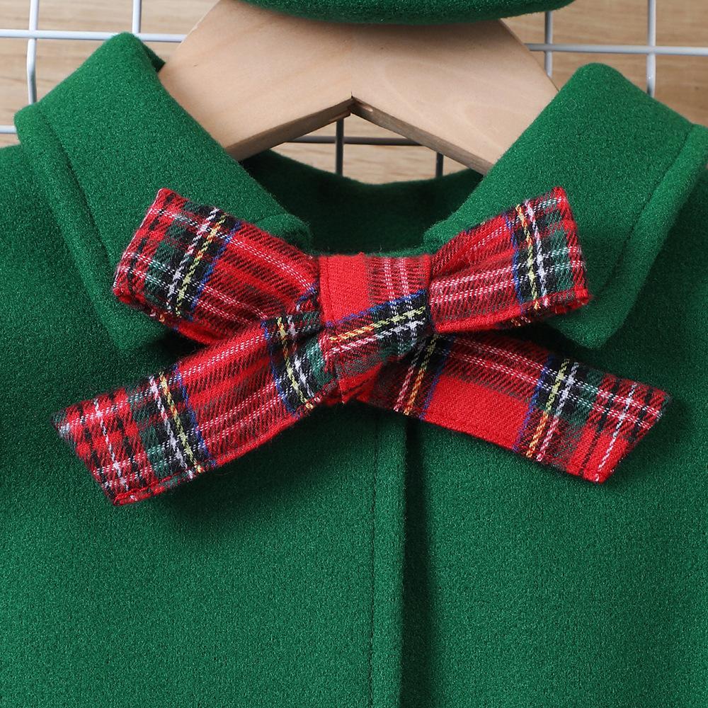 3 szt. Zestawy ubrań casualowych dla dzieci Stroje dla dziewczynek 2024 Jesień Zima Nowy Maluch Płaszcz Tweedowy Sukienka Tank Top Czapka Moda Dzieci