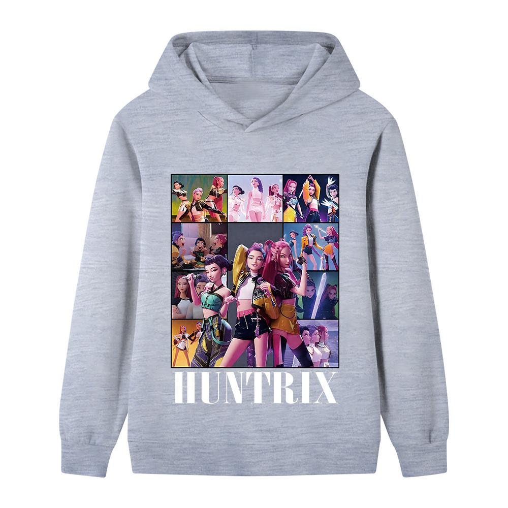 B1223 Kids Boys Girls Kpop Rumi Zoey Mira Print Long Sleeves Hoodie