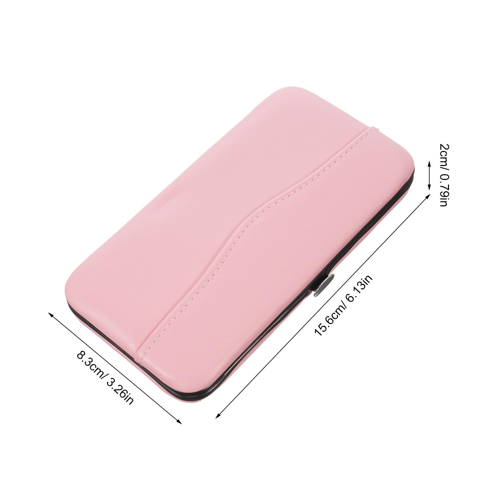 

Lash Extension Tweezers Storage Case Sleek Soft Touch PU Metal Buckle Organizer for Eyelash Tools Scissors Professional Makeup рожевий