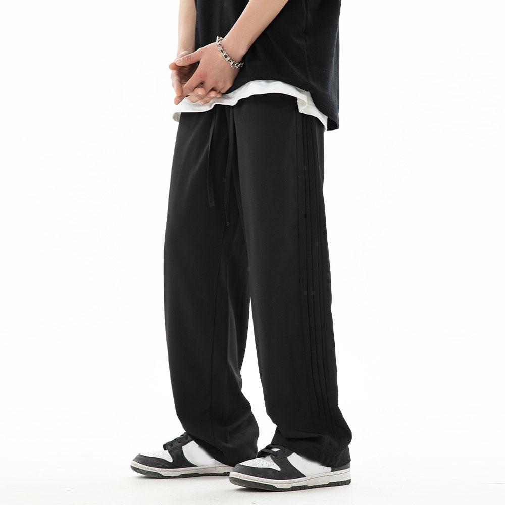 Nadměrná velikost Ledový hedvábí Y2K Kalhoty Pánské Letní Pruhované Ležérní Sportovní Cvičení Fitness Volné Kapsáčové Kalhoty Rychleschnoucí Tepláky Pánské Tepláky