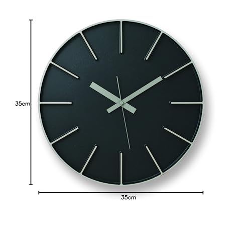 Lemnos Edge Clock, Analog, Aluminum, Black, Diameter: 35cm, AZ-0115, BK