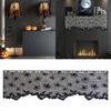 Gothics Sheer Black Laces Lampshade Window Panel Privacy Lampshade Scarf For Home Privacy Decorations 19.69x59.1in