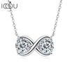 IOGOU 2025 New 6.5MM 2CTTW. Round Moissanite Infinite Pendant Necklaces 925 Silver for Women Gifts Fine Jewelry with Certificate