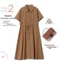 Modisches Damen Sommer 2025 Schlank machendes Hemdkleid aus reiner Baumwolle für Mütter mittleren Alters