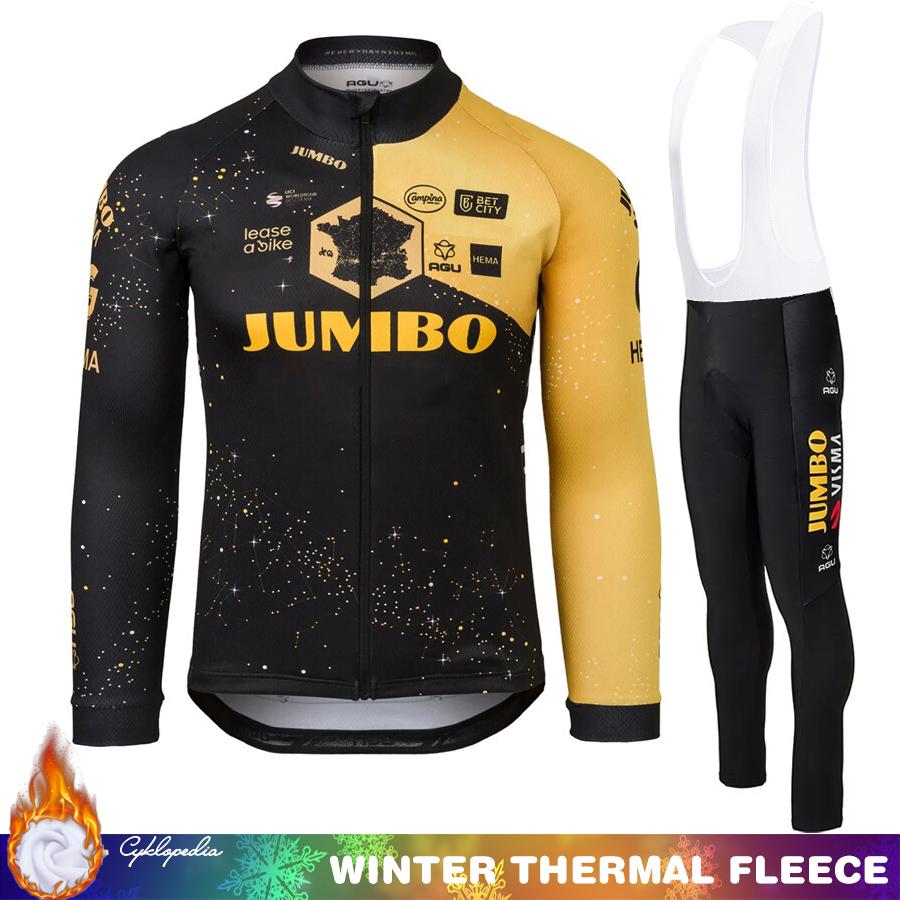 Herrcykelkläder Vinter Termisk Fleece Cykelbyxor JUMBO Man Set Tröja Kläder Cykeldräkt Herroutfit 2026 Byxor Cykel
