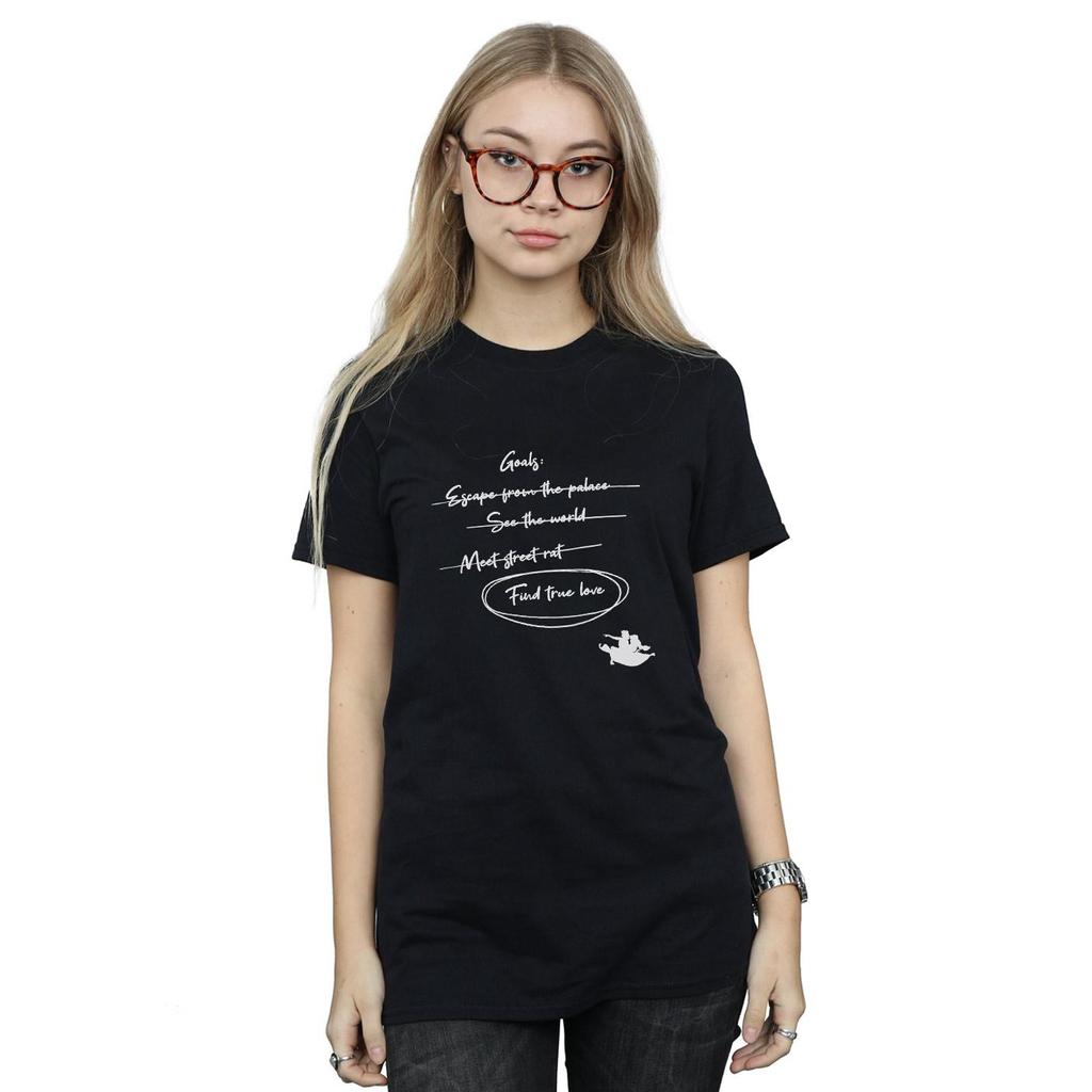Disney Womens/Ladies Aladdin Jasmine Goals Cotton Boyfriend T-Shirt