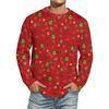 Men's Christmas Printed Imitation Cotton Long-sleeved Shirt