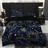 Geheimnisvolles 3D-gedrucktes Bettwäscheset mit Sonne, Mond und Sternenhimmel im Tarot-Stil – Luxus-Bettwäscheset aus weichem und komfortablem Polyester.