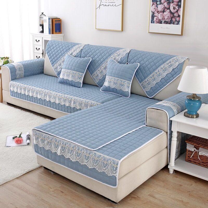 Autumn Winter Plush Sofa Covers Soft Peony Couch Cover Sofa Towel Sofa Cushion Continental Solid Color Sofa Towel Seat Cover