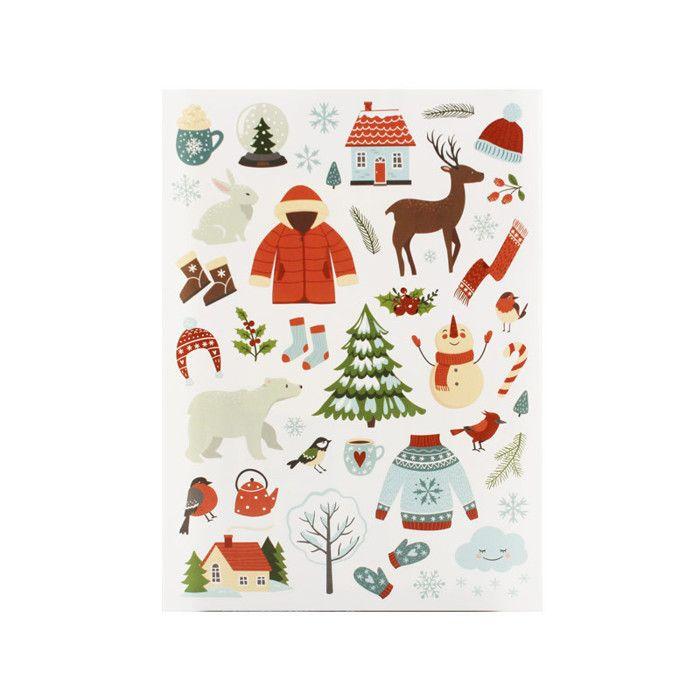 Gommettes - Les 4 saisons - Printemps - Eté - Automne - Hiver - 198 pièces