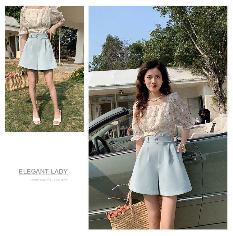 2026 Summer Women's Slimming A-line Wide-leg Shorts - Korean Style, Versatile, Casual Fit