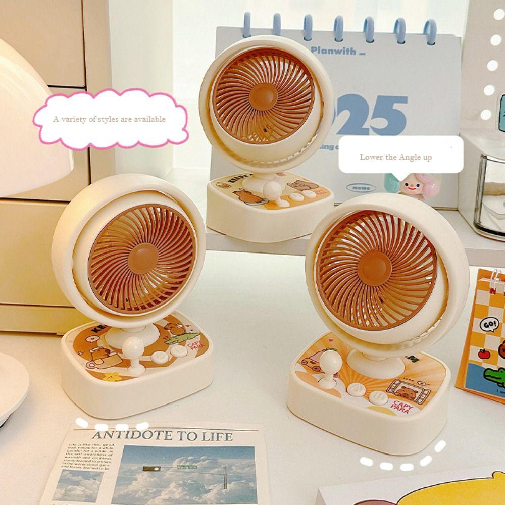 

Plastics DESK FAN Noise Reduction Gaming Electromechanical Fan Convenient Shaking Head Fan Outdoor Style-A