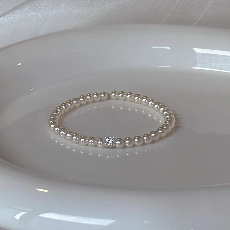 Shijia pearl splicing small square diamond bracelet versatile new Chinese jewelry wholesale