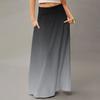 Women's Casual Leisure Foldable Gradient Print High Waist With Pocket Draped  Relaxed Long Maxi Skirt