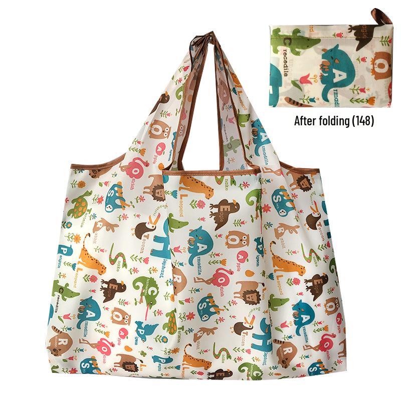 Foldable Tote Bag for Groceries - Large Capacity, Southeast Asian Print