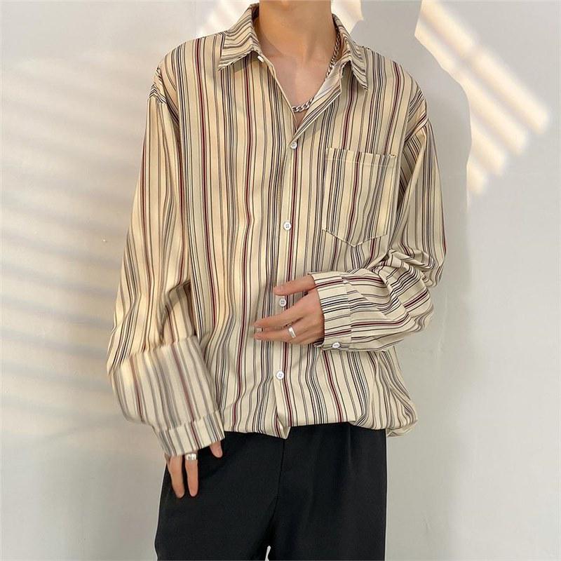 Heren bloemenoverhemd - Japanse en Koreaanse stijl, lente/herfst, trendy retro Hong Kong-stijl, casual all-match jas