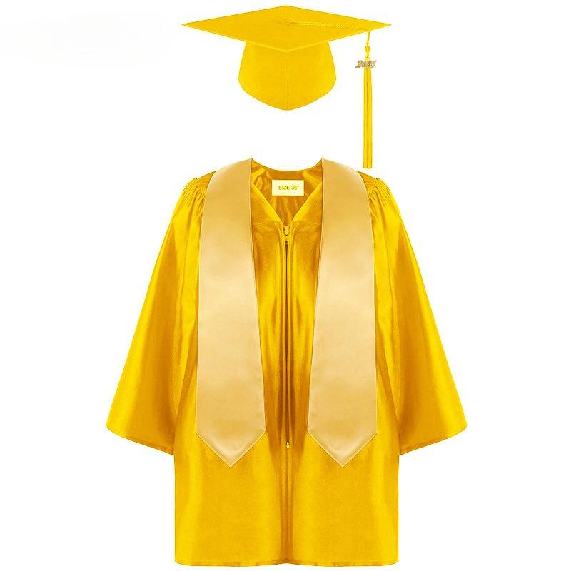 Graduation Dress Set Knitted Robe Hat Shining Graduation Robe Children's Photo Performance