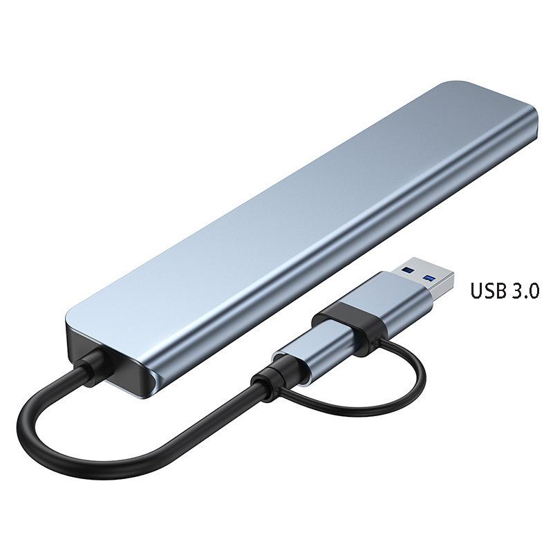 8in1 USB C Type C HUB Docking Station with 3.5mm Audio Jack Adapter for Micro SD Card Reader Laptop Tablet Phone Disk Converter