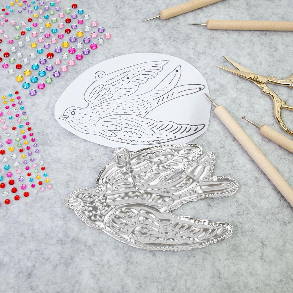 Foil Sheets Kit For Crafts Metal Embossing Art Kit Silver Shimmer Gold Crafting Accessory For Engraving Painting Art Projects