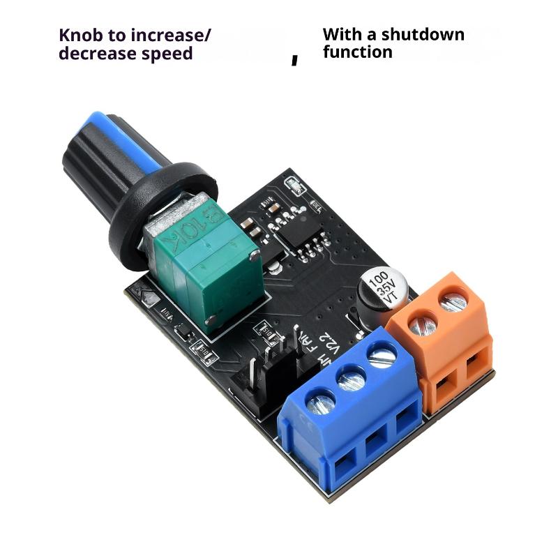 DC12V PWM Fläkthastighetsregulator Modul Med Strömbrytare 3/4-tråds Motorregulator Elektrisk Fläkthastighetskontrollratt För Dator PC-chassi