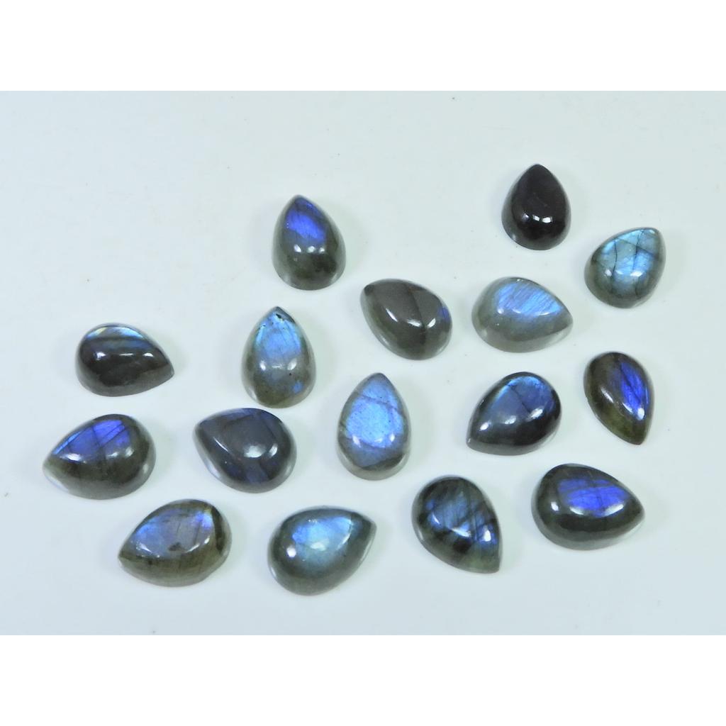 10X13MM Natural Labradorite Blue Fire Pear Cabochon Loose Gemstone 16Pcs Lot C-1127
