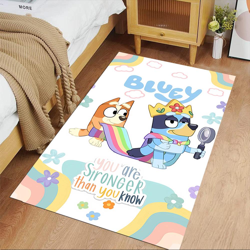 Bluey Fever Adventure Floor Rug Office Rug Perfect for Living Rooms Kitchen Bedrooms Foyer Antislip Carpet Office home decor Best for Christmas