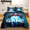 Gamer Bedding Sets for Boy,Gamepad Controller Duvet Cover Set King Size,Video Games Comforter Cover Teens Polyester Quilt Cover