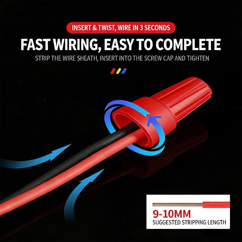 High Temperatures Resistant Spirals Wire Caps Terminals Quick Wire Connector For Safe And Fast Wire Joining