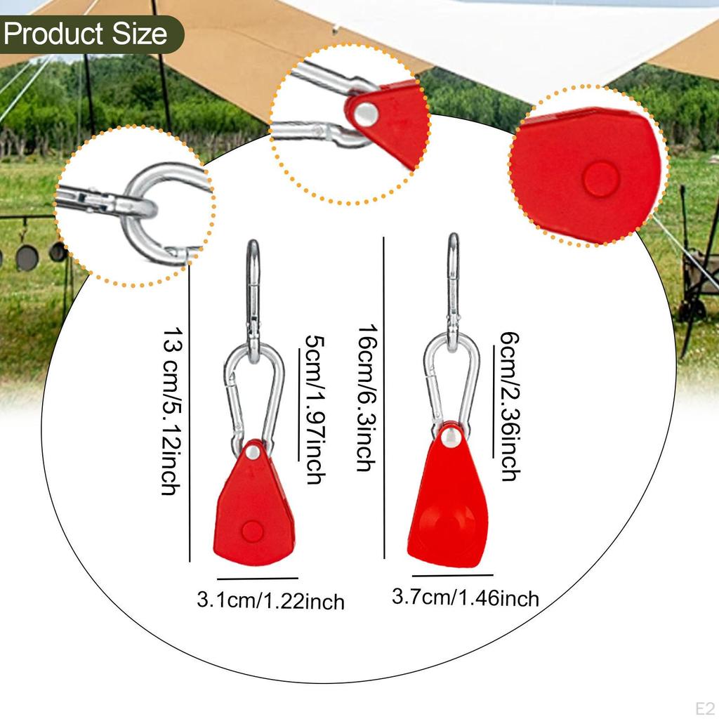 Alloy Ratchet Rope Tensioner with Carabiner, Tensioning Tool for Tent, Outdoor Umbrella