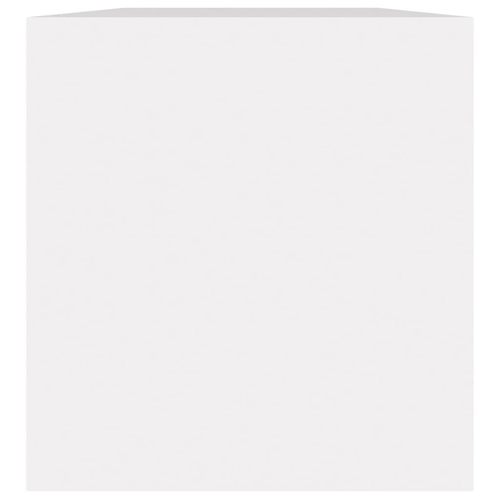 Vinyl Record Storage Box White 71 x 34 x 36 cm Engineered Wood