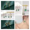 Brincos Pendentes Castelo Animado de Howl Com Gema Verde Estilosos e Elegantes