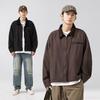 Spring and Autumn New Men's Retro Old Loose Stitching Laps Jacket