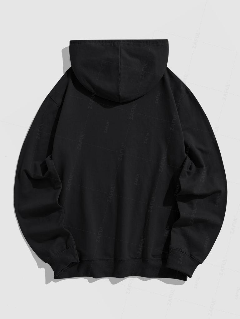 ZAFUL Letter and Bear Pattern Streetwear Pullover Hoodie