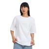 JUNEBERRY Pure Cotton Oversized Baggy Fit Drop Shoulder Plain Solid White T-Shirt for Women (OS_J_White_M)