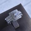 Bling Bling Sparkling Three Set Rings for Women Luxury Micro Paved Diamond Jewelry