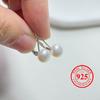 Cute 925 Sterling Silver Bread-Type White Freshwater Pearl Leverback Drop Dangle Earrings For Women Wedding Jewelry Orecchini
