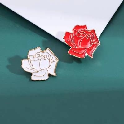 Cartoon Rose Brooch Niche Design Flower Metal Badge Trend Versatile Clothes Bag Accessories Brooch Literary Temperament Pin