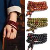 Armband Houten Kralenarmband Relief Stress Boeddhistische Nep Sandelhout Boeddha 4-laags polsketting Heren Dames