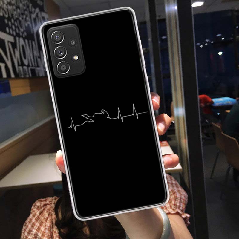 Motorcycle Heartbeat Phone Case for Samsung A54 A57 A37 A17 A14 A15 A12 A24 A34 A55 A35 A25 A52S A07 A05S A04S A22 A32 A72 Galax