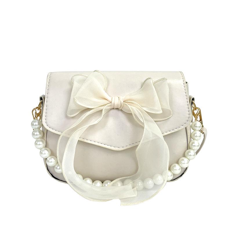 Versatile Bow Design Textured Underarm & Crossbody Bag