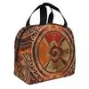 Hunab Ku Maya-Symbol Gebranntes Orange und Gold Thermoisolierte Lunchtaschen Damen Wiederverwendbarer Lunchbehälter Multifunktionale Lebensmittelbox