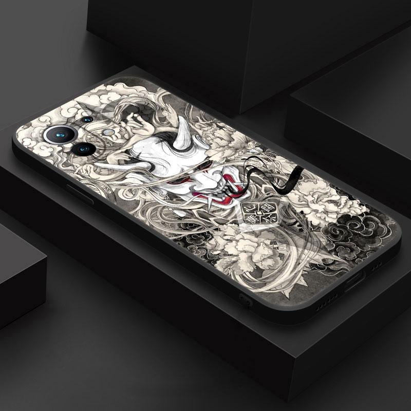 

Samurai Hannya Mask Tattoo Phone Case For Xiaomi 14T 13T 12T 11T 10T 14 Pro Mi 11 Lite Poco X3 X4 X5 X6 M5 F5 F6 Pro Soft Cover Xiaomi Mi 10T Pro