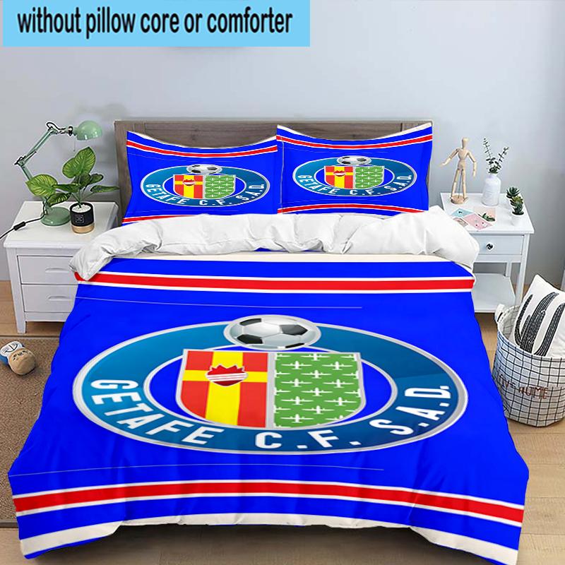 3PCS Getafe Football Crest Bedding Set,Including 1pc Duvet Cover And 2pcs Pillowcases Perfect for Bedroom, Dormitory, Fan Christmas gift