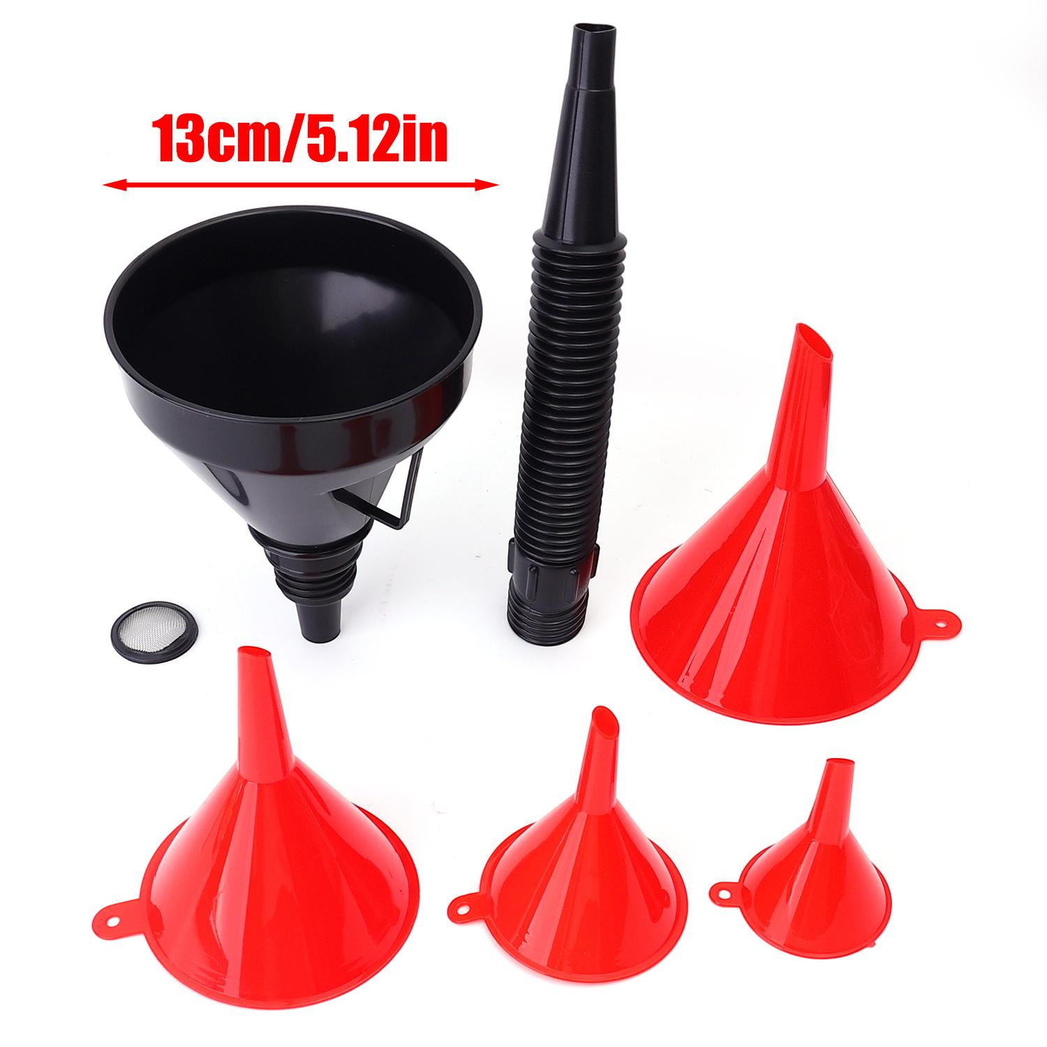 

Automotive Plastic Funnel Set Wide Mouth Fuel and Oil Multi-use Flexible Right Angle Funnels for Water Coolant and Engine Oil