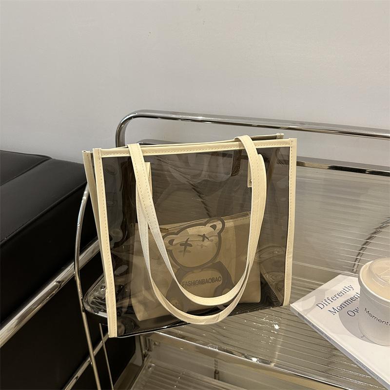 

Новая прозрачная желейная сумка для женщин, летняя пляжная модная сумка-тоут, большая вместимость, простая сумка на одно плечо