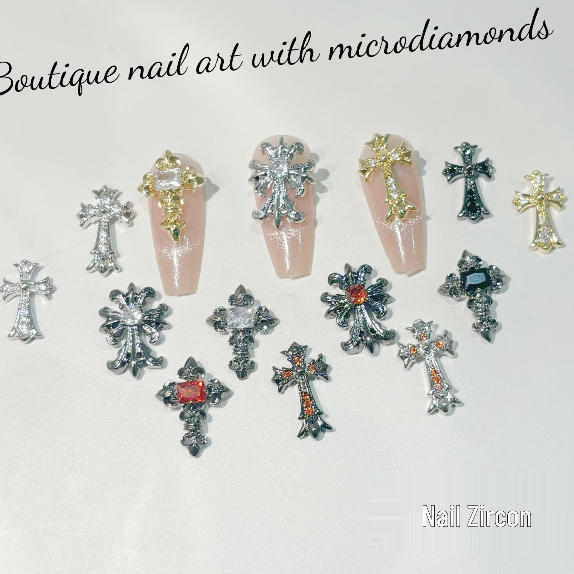 

Metal Rhinestone Butterfly Pendant Nail Art with Zircon Accents