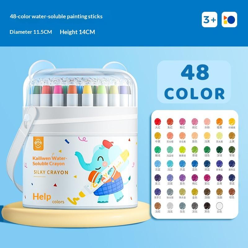 12/24/36/48 Colors Children'S Water Soluble Painting Crayons Watercolor All-In-One Silky Crayons