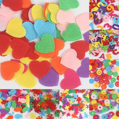 Heart Flower Felt Patches DIY Fabric Appliques for Crafts and Decor 50 or 100 Sheets